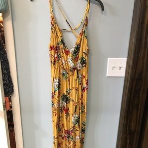 Yellow floral jumpsuit